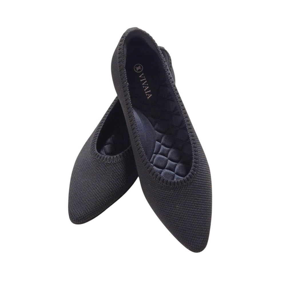 VIVAIA Aria Pointed Toe Knit Flats Black Women's Size 36 EU - Picture 5 of 10
